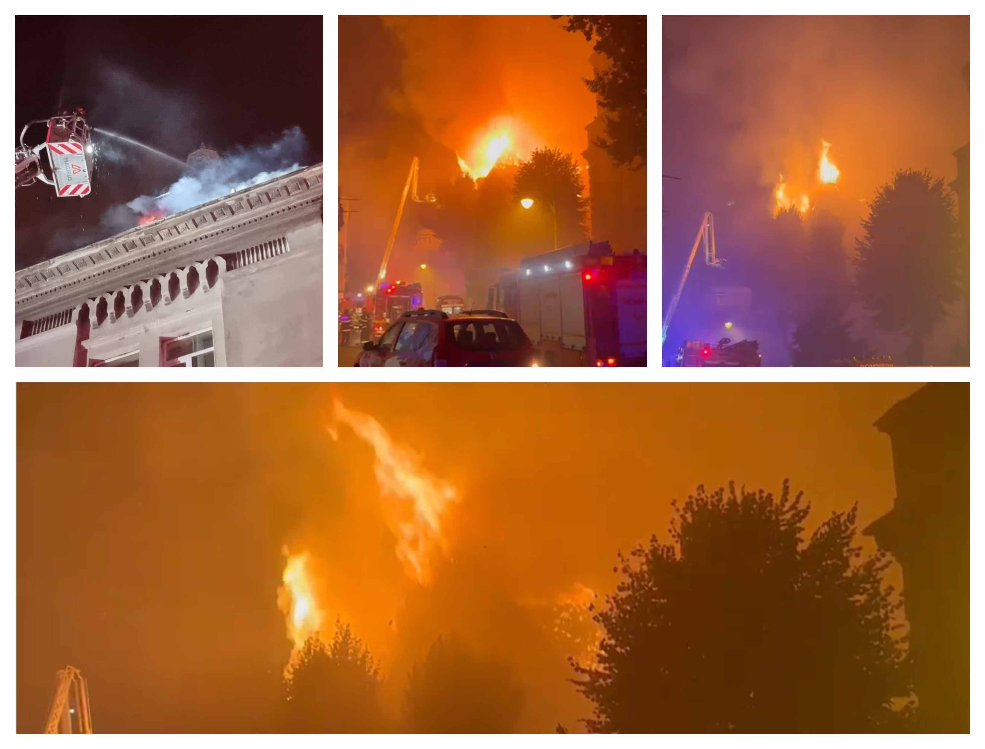 Arde Arhiepiscopia Tomisului! Au început să cadă bucăți din acoperiș - peste 70 de pompieri se luptă cu flăcările!